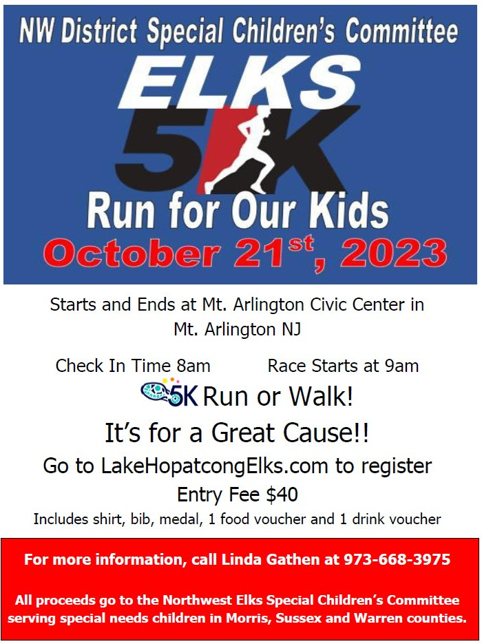5K RUN/WALK Lake Hopatcong Elks